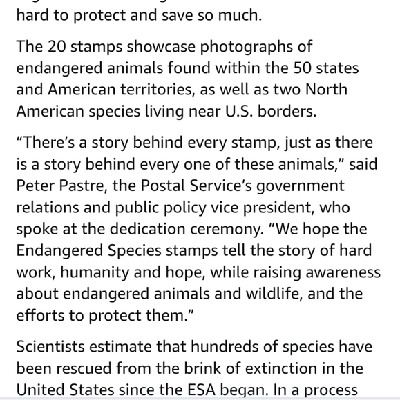 100 Forever Stamps Endangered Species Animals Stamp USPS Postage Mail - Picture 11 of 13